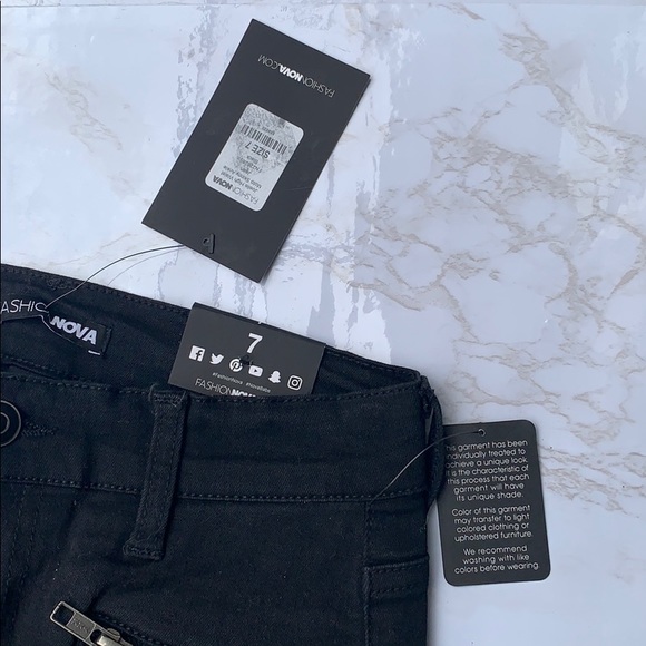 Black High waisted skinny jeans, size 7 - Picture 4 of 5